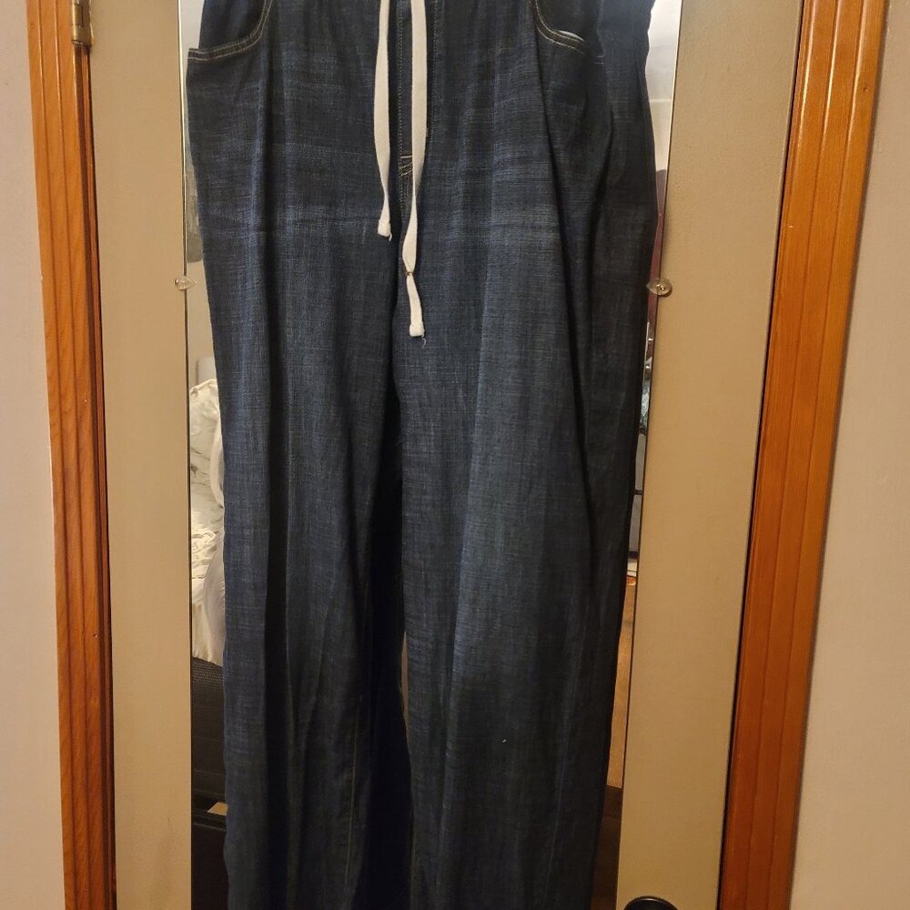 Lane Bryant Pull-On Knit Denim High-Rise Wide Leg Jean 18